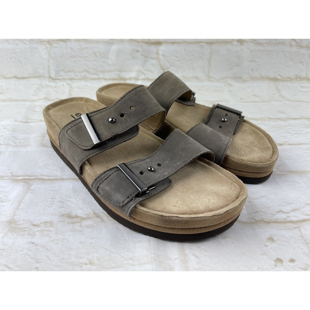 Earth Canyon Ruby MOREL Womens Sz 7 M Sandal Shoe Slip On Buckle Brown Suede